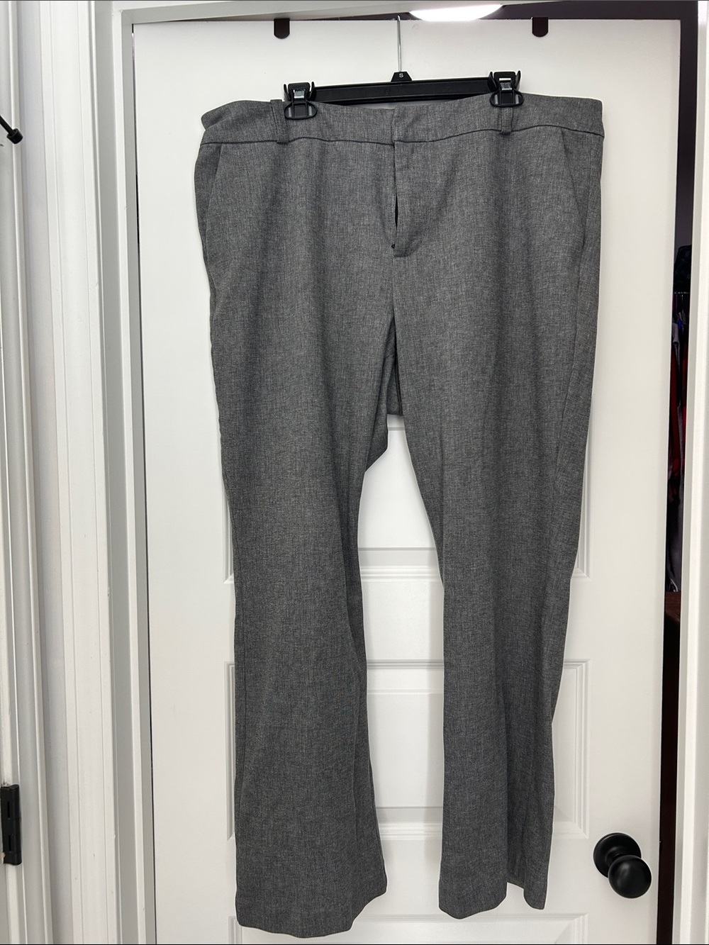 Womens Gray Dress Pants - Classic Straight Fit